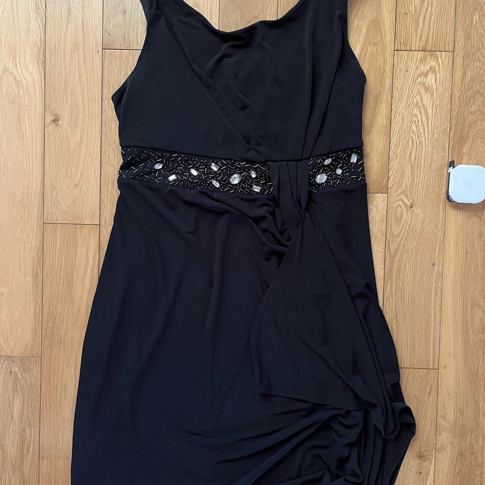 Vintage Black Dress with beaded elastic waist
